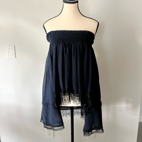 Nicholas Navy Lace Off Shoulder Top - Picture 3 of 16